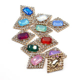 10pcs Rhombus Rhinestone Acrylic Wedding Card Box Decorative Buckle