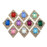 10pcs Rhombus Rhinestone Acrylic Wedding Card Box Decorative Buckle