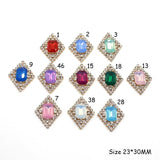 10pcs Rhombus Rhinestone Acrylic Wedding Card Box Decorative Buckle