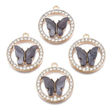 5PC Rhinestone Enamel Butterfly Charms for Bracelet Necklace