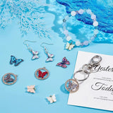 5PC Rhinestone Enamel Butterfly Charms for Bracelet Necklace