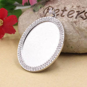 30x40mm Oval Cabochon Rhinestone Glass Frame Bezel Settings DIY Accessory