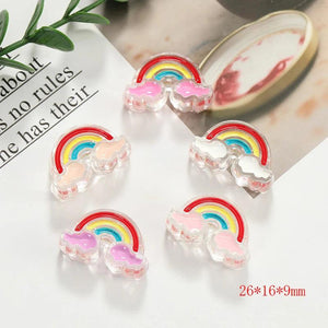 10pcs 4mm Acrylic Rainbow Loose Bead for DIY Jewelry
