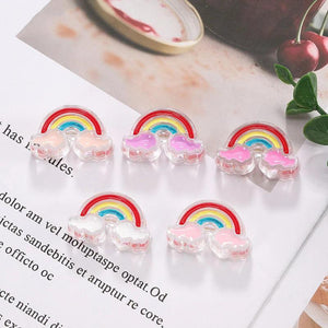 10pcs 4mm Acrylic Rainbow Loose Bead for DIY Jewelry