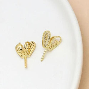 Copper Plated Rabbit Ear Flower Pin DIY Jewelry 2pcs