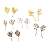 Copper Plated Rabbit Ear Flower Pin DIY Jewelry 2pcs
