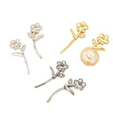 Copper Plated Rabbit Ear Flower Pin DIY Jewelry 2pcs