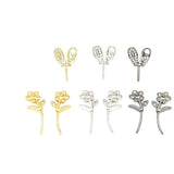 Copper Plated Rabbit Ear Flower Pin DIY Jewelry 2pcs