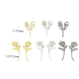 Copper Plated Rabbit Ear Flower Pin DIY Jewelry 2pcs