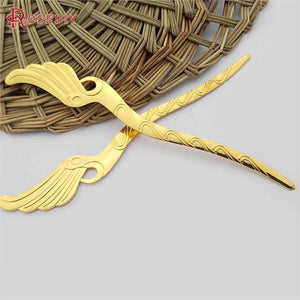 5PCS Antique Bronze Wing Bookmark & Hairpin Jewelry Making Supplies