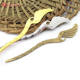 5PCS Antique Bronze Wing Bookmark & Hairpin Jewelry Making Supplies