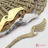 5PCS Antique Bronze Wing Bookmark & Hairpin Jewelry Making Supplies