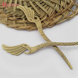 5PCS Antique Bronze Wing Bookmark & Hairpin Jewelry Making Supplies