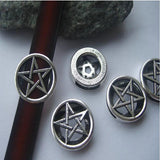 10pcs 10x2mm Flat Pentagram Star Slider Spacer Beads For 10mm Leather Bracelet