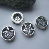 10pcs 10x2mm Flat Pentagram Star Slider Spacer Beads For 10mm Leather Bracelet