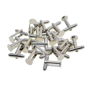 20pcs Silver 8mm Round Cuff Link Setting DIY Jewelry Findings