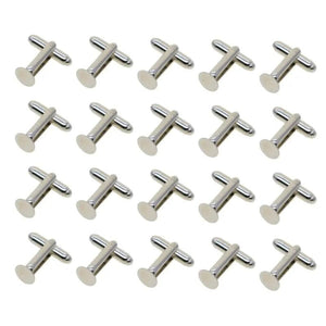 20pcs Silver 8mm Round Cuff Link Setting DIY Jewelry Findings