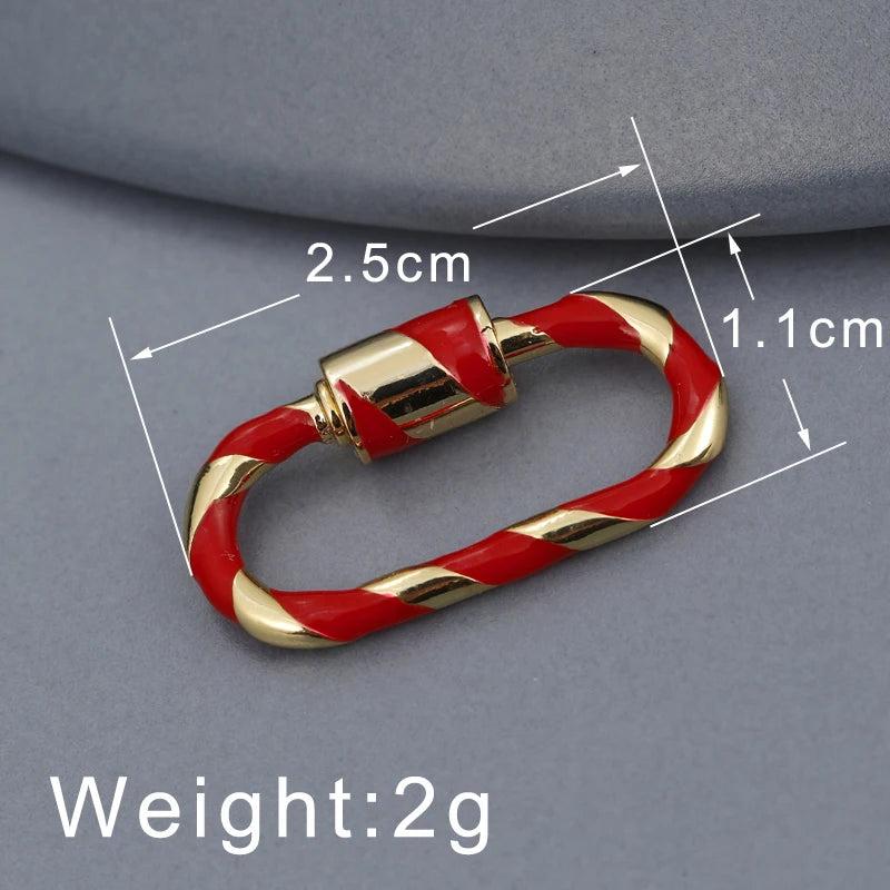 Enamel Carabiner Spiral Clasps for Jewelry Making