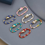 Enamel Carabiner Spiral Clasps for Jewelry Making