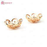 10PCS 14MM Champagne Plated Brass Bead Caps Jewelry Findings DIY Accessories