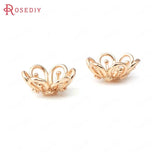 10PCS 14MM Champagne Plated Brass Bead Caps Jewelry Findings DIY Accessories