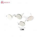10PCS 24K Plated Round Disk Stud Earrings DIY Jewelry Findings