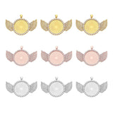2Pcs Sliver Rose Rhinestone Jewelry Pendant Base for DIY Making
