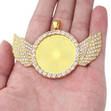 2Pcs Sliver Rose Rhinestone Jewelry Pendant Base for DIY Making