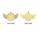 2Pcs Sliver Rose Rhinestone Jewelry Pendant Base for DIY Making