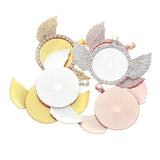 2Pcs Sliver Rose Rhinestone Jewelry Pendant Base for DIY Making