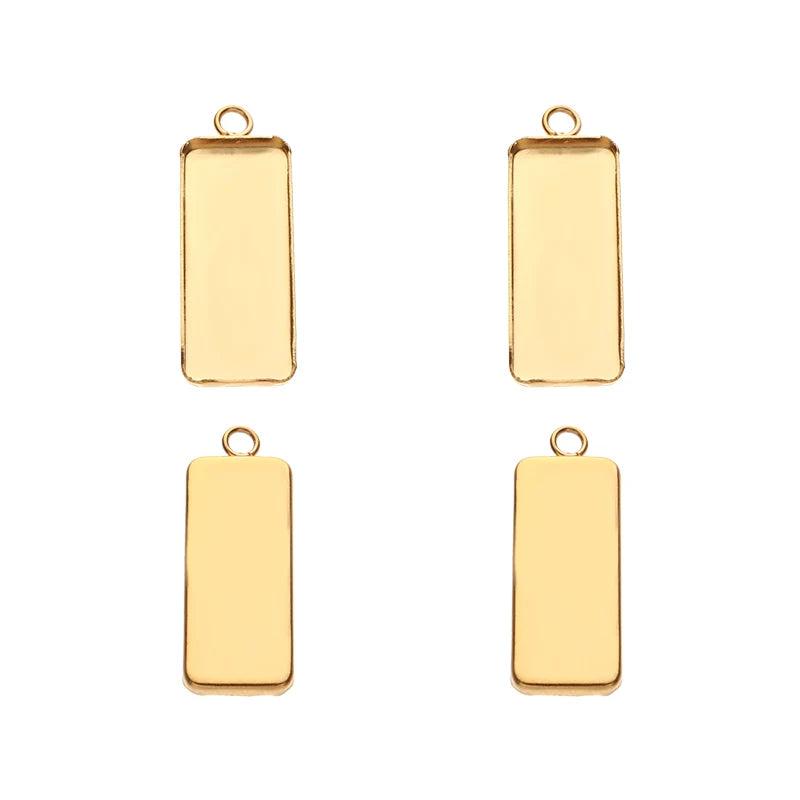 10pcs/lot Stainless Steel Rectangular Tray Pendant for Jewelry Making