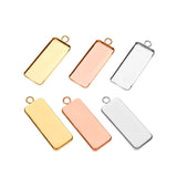 10pcs/lot Stainless Steel Rectangular Tray Pendant for Jewelry Making