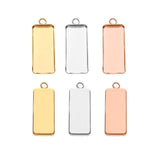 10pcs/lot Stainless Steel Rectangular Tray Pendant for Jewelry Making