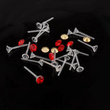 200Pcs 3mm Plastic Cup Needle Earrings Studs Transparent Ear Plugs