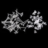 200Pcs 3mm Plastic Cup Needle Earrings Studs Transparent Ear Plugs