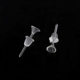 200Pcs 3mm Plastic Cup Needle Earrings Studs Transparent Ear Plugs