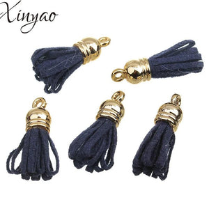 20pc Faux Suede Tassel Charms Caps Earrings Findings Jewelry