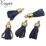 20pc Faux Suede Tassel Charms Caps Earrings Findings Jewelry