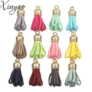 20pc Faux Suede Tassel Charms Caps Earrings Findings Jewelry
