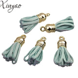20pc Faux Suede Tassel Charms Caps Earrings Findings Jewelry