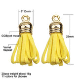 20pc Faux Suede Tassel Charms Caps Earrings Findings Jewelry