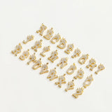 14K Plated Brass Zircon Crown 26 Letters Pendant DIY Necklace Jewelry Making