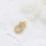 14K Plated Brass Zircon Crown 26 Letters Pendant DIY Necklace Jewelry Making