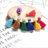 50pc Mini Soft Silky Floss Tassel Jump Ring Earrings Jewelry DIY Craft Accessory