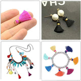 50pc Mini Soft Silky Floss Tassel Jump Ring Earrings Jewelry DIY Craft Accessory