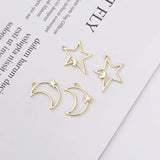 10pcs Star Moon Pendant Base Alloy Charms for Jewelry Making