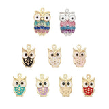 10Pcs Colorful Enamel Owl Charms for Necklaces Jewelry Making