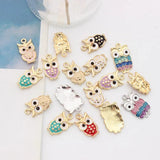 10Pcs Colorful Enamel Owl Charms for Necklaces Jewelry Making