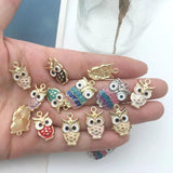 10Pcs Colorful Enamel Owl Charms for Necklaces Jewelry Making