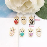 10Pcs Colorful Enamel Owl Charms for Necklaces Jewelry Making